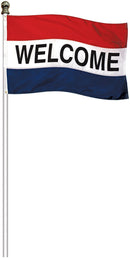 9' Aluminum Rotating Flagpole - White by Flagman of America