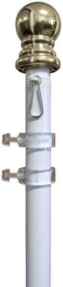 9' Aluminum Rotating Flagpole - White by Flagman of America