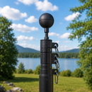 3" Aluminum Black Ball Flagpole Topper - Bronze Finish by Atlantic Flagpole