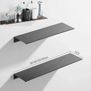 Minimalist matte black aluminum floating shelves kitchen storage rack by Decorbites