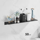 Minimalist matte black aluminum floating shelves kitchen storage rack by Decorbites