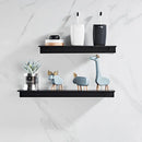 Minimalist matte black aluminum floating shelves kitchen storage rack by Decorbites