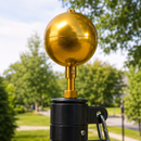 3 Inch Anodized Aluminum Gold Flagpole Ball Topper by Atlantic Flagpole