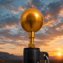 3 Inch Anodized Aluminum Gold Flagpole Ball Topper by Atlantic Flagpole