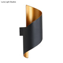 GobekUsa Aluminum LED Wall Sconce with Spiral Design & Gold Inner in Black/White