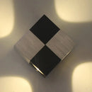 GobekUsa Aluminum Square Wall Mounted LED Black Wall Lamp with White/Warm Lighting - Modern Style