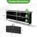 Aluminum Portable Picnic Table with 2-Tier Open Shelves and Spacious Tabletop by LJGDeals