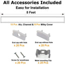 AP44M Rectangular 8 ft Aluminum Channel 10 Pack LED Strip Light Cover End Caps