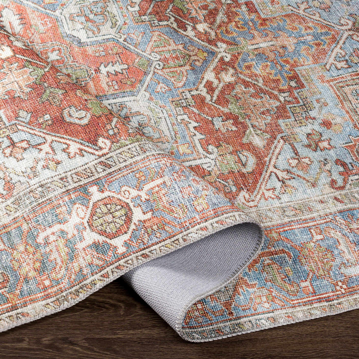 Maayon Medallion Rust Washable Area Rug, photo 8 of 22