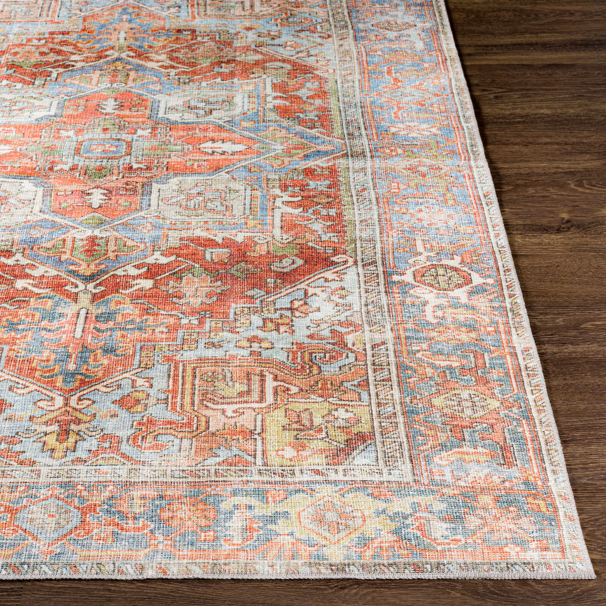 Maayon Medallion Rust Washable Area Rug, photo 6 of 22
