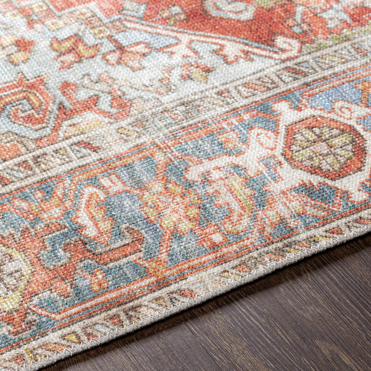 Maayon Medallion Rust Washable Area Rug, photo 9 of 22