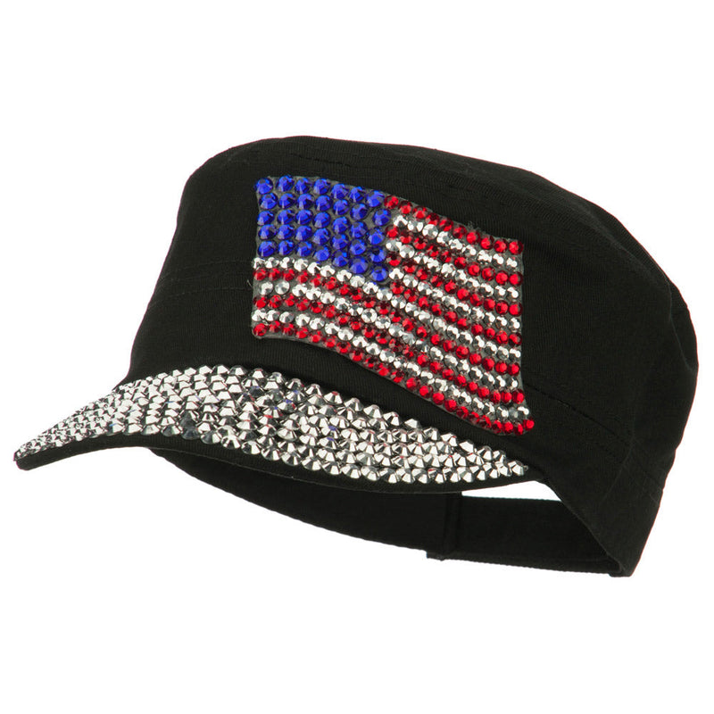 American Flag Stones Military Cap