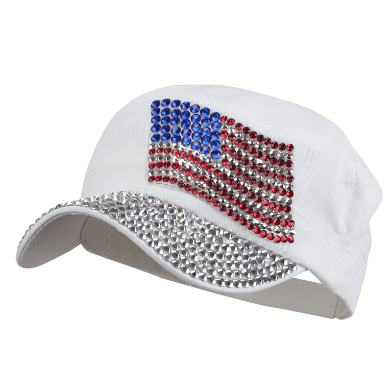 American Flag Stones Military Cap