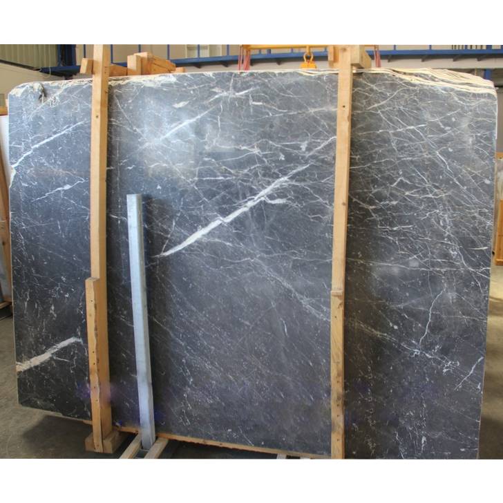 Amanos Black Bookmatching Polished Marble Slab