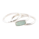 Blue Amazonite and Sterling Stacking Ring Set