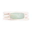 Blue Amazonite and Sterling Stacking Ring Set
