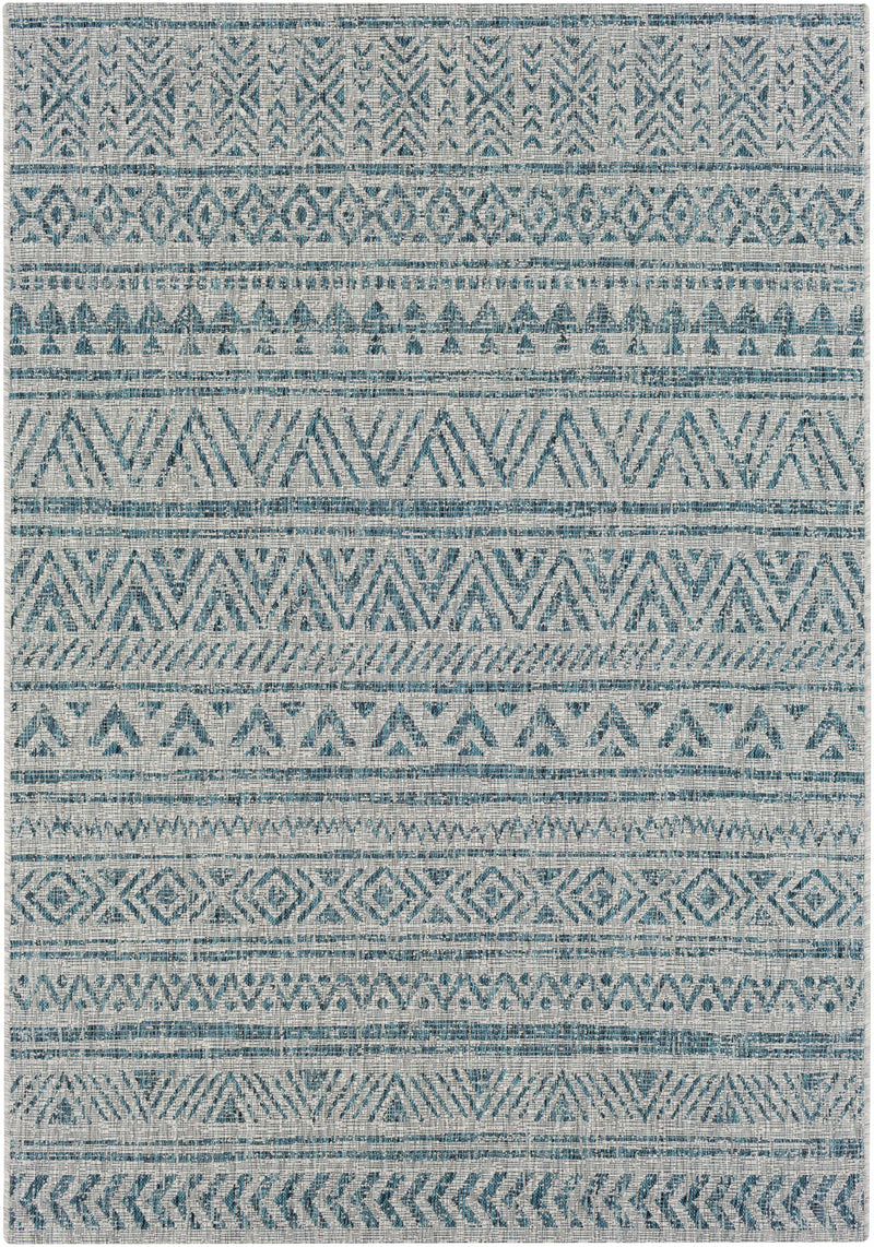 Novato Aqua All Over Pattern Performance Rug