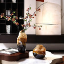 GobekUsa Gradient Glass Vase with Irregular Floral Arrangement