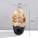 GobekUsa Gradient Glass Vase with Irregular Floral Arrangement