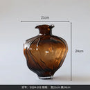 GobekUsa Brown Wavy Grain Glass Vase Terrarium Flower Home Decor Bottle