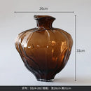 GobekUsa Brown Wavy Grain Glass Vase Terrarium Flower Home Decor Bottle