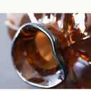 GobekUsa Brown Wavy Grain Glass Vase Terrarium Flower Home Decor Bottle
