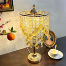 GobekUsa Crystal Glass Table Lamp with Round Stand for Bedroom Living Room