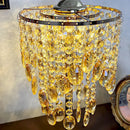 GobekUsa Crystal Glass Table Lamp with Round Stand for Bedroom Living Room