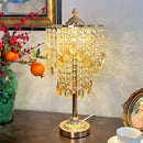 GobekUsa Crystal Glass Table Lamp with Round Stand for Bedroom Living Room