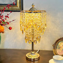 GobekUsa Crystal Glass Table Lamp with Round Stand for Bedroom Living Room