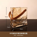 GobekUsa Bag Shape Glass Vase Handbag Hydroponics Terrarium Home Decoration