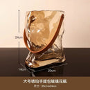 GobekUsa Bag Shape Glass Vase Handbag Hydroponics Terrarium Home Decoration
