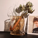 GobekUsa Bag Shape Glass Vase Handbag Hydroponics Terrarium Home Decoration