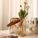 GobekUsa Bag Shape Glass Vase Handbag Hydroponics Terrarium Home Decoration