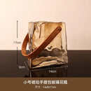 GobekUsa Bag Shape Glass Vase Handbag Hydroponics Terrarium Home Decoration
