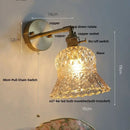 GobekUsa Amber Flower Glass Wall Light Fixture with Pull Chain Switch