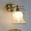 GobekUsa Amber Flower Glass Wall Light Fixture with Pull Chain Switch