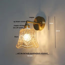 GobekUsa Amber Flower Glass Wall Light Fixture with Pull Chain Switch