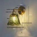 GobekUsa Amber Flower Glass Wall Light Fixture with Pull Chain Switch