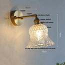 GobekUsa Amber Flower Glass Wall Light Fixture with Pull Chain Switch