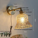 GobekUsa Amber Flower Glass Wall Light Fixture with Pull Chain Switch