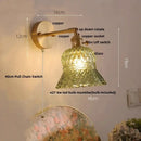 GobekUsa Amber Flower Glass Wall Light Fixture with Pull Chain Switch