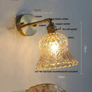 GobekUsa Amber Flower Glass Wall Light Fixture with Pull Chain Switch
