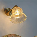 GobekUsa Amber Flower Glass Wall Light Fixture with Pull Chain Switch