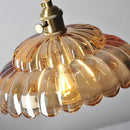 GobekUsa Amber Flower Glass LED Pendant Lights for Home Decor