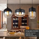 GobekUsa Glass Wood Chandelier LED Pendant Light Fixture for Living Dining Bedroom
