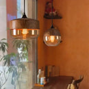 GobekUsa Glass Wood Chandelier LED Pendant Light Fixture for Living Dining Bedroom