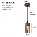GobekUsa Glass Wood Chandelier LED Pendant Light Fixture for Living Dining Bedroom