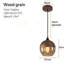GobekUsa Glass Wood Chandelier LED Pendant Light Fixture for Living Dining Bedroom