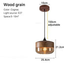 GobekUsa Glass Wood Chandelier LED Pendant Light Fixture for Living Dining Bedroom